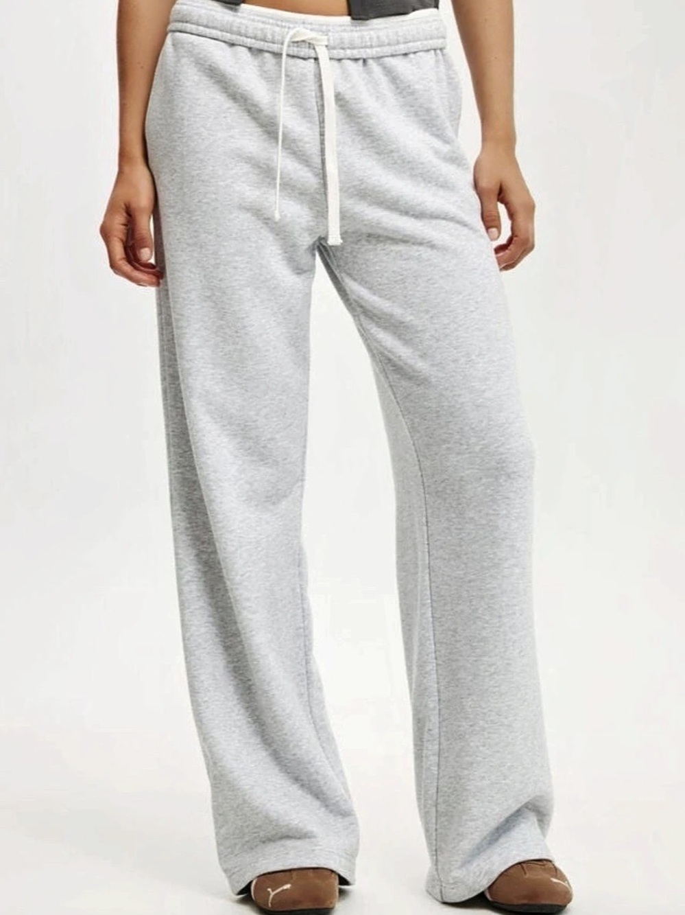 Cotton On Wide Leg Sweatpant Joggers Gray Athleisure Casual